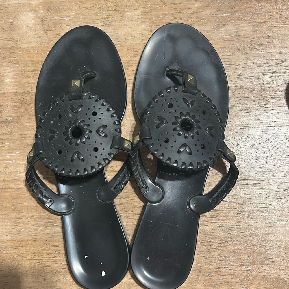 Black, jelly jack rogers sandals. Size 7.5